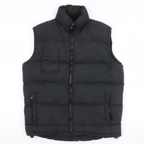 Blue Lake Men's Black Puffer Waistcoat M Water Resistant Lined Vest