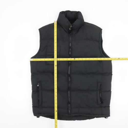 Blue Lake Men's Black Puffer Waistcoat M Water Resistant Lined Vest