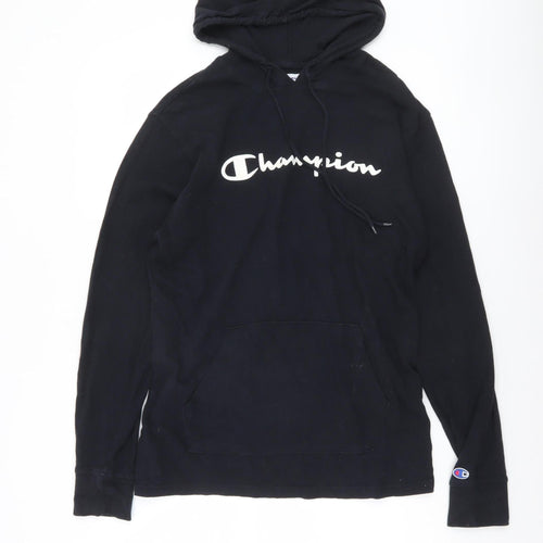 Champion Womens Black Medium Pullover Hoodie Authentic Cotton Athleticwear
