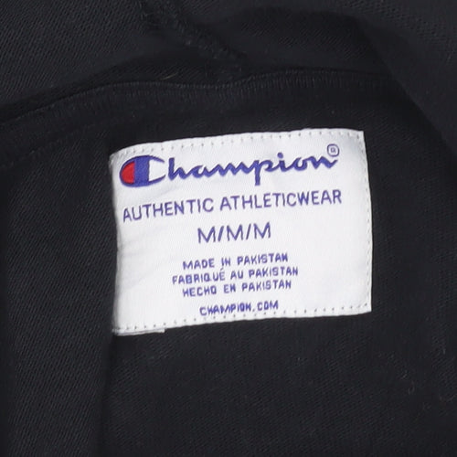 Champion Womens Black Medium Pullover Hoodie Authentic Cotton Athleticwear