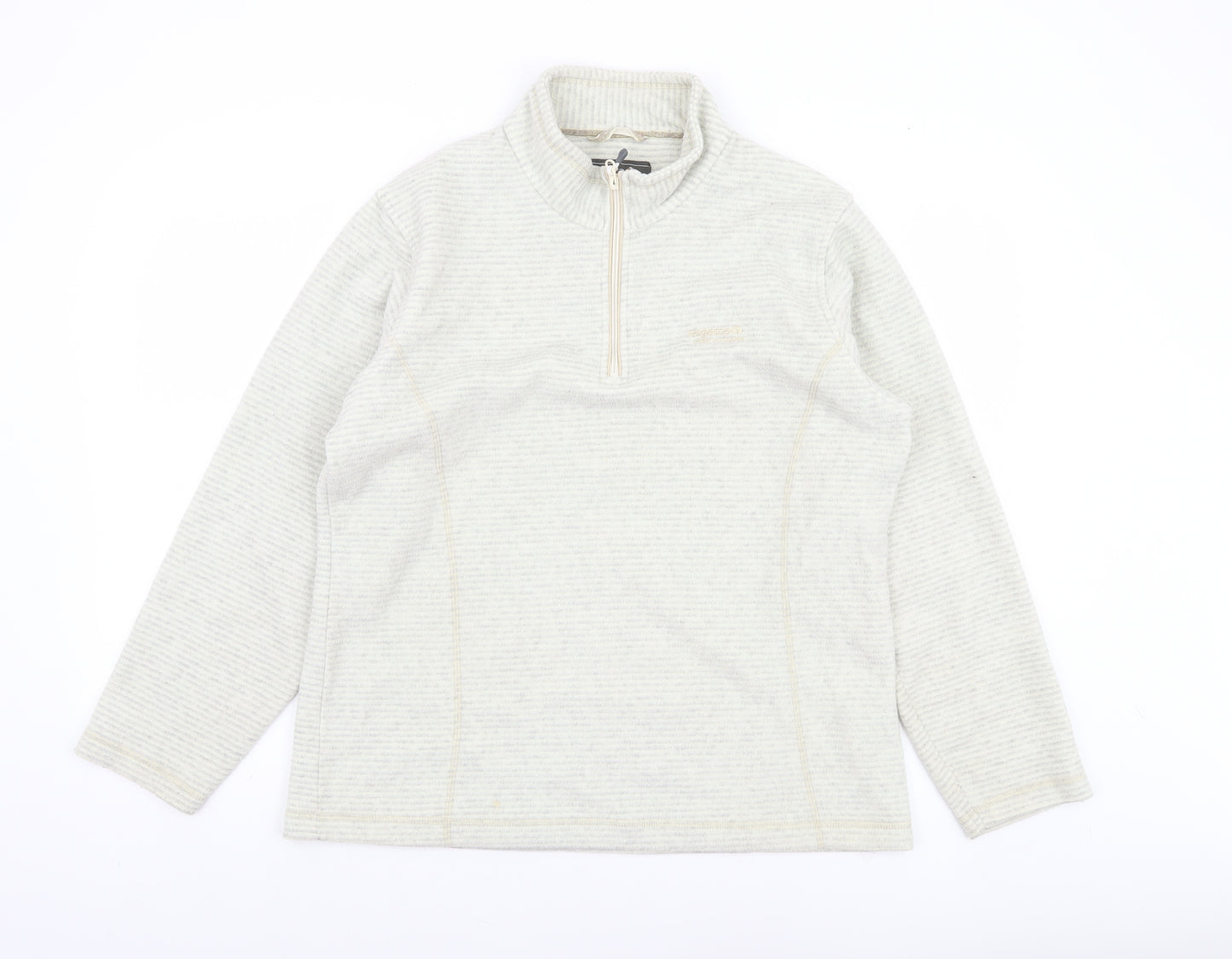 Regatta Women’s Beige 1/4 Zip Fleece Pullover UK 16 Warm Outdoor Sweatshirt
