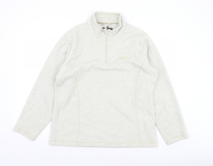 Regatta Women’s Beige 1/4 Zip Fleece Pullover UK 16 Warm Outdoor Sweatshirt