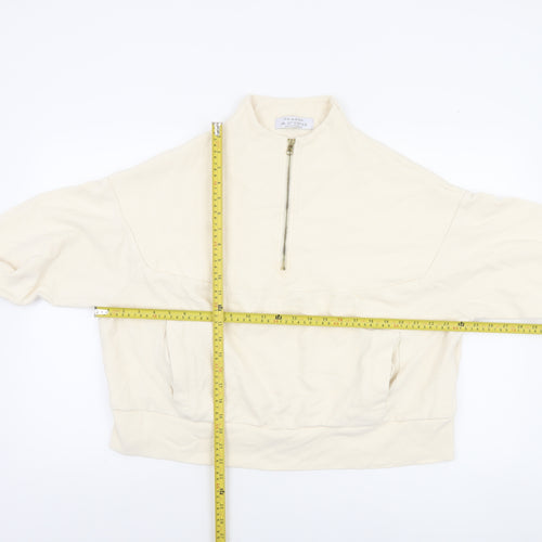 Primark Women’s Beige 1/4 Zip Pullover Sweatshirt Size 2XL Cotton Blend