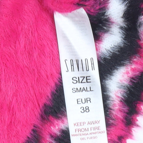 Savida Women's Multicoloured Zigzag Knit Crew Neck Jumper Size 10