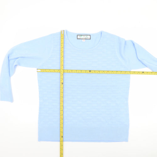 Paco Boutique Women Blue Size 14 Crew Neck Long Sleeve Acrylic Jumper
