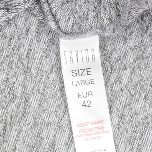 Savida Women Grey Beaded Long Sleeve Pullover Jumper Size L