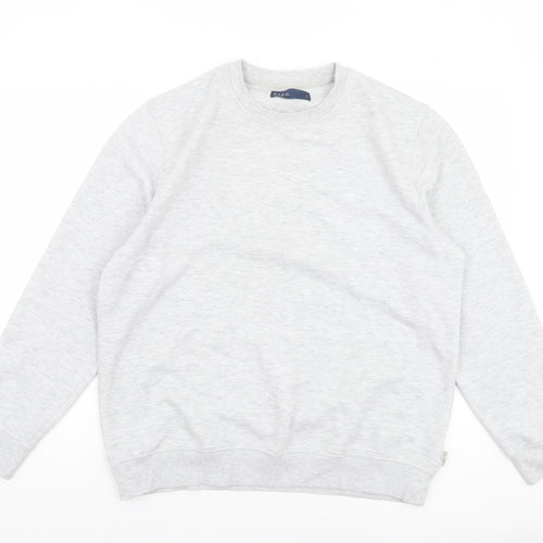 Easy Men's Grey Long Sleeve Crew Neck Pullover Sweatshirt Size L