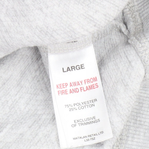 Easy Men's Grey Long Sleeve Crew Neck Pullover Sweatshirt Size L