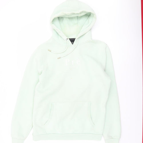 Prè London Men's Green Small Pullover Hoodie Fleece Cotton Blend