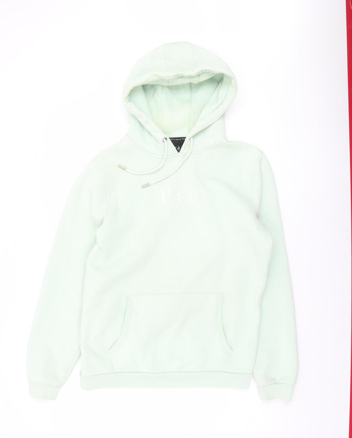 Prè London Men's Green Small Pullover Hoodie Fleece Cotton Blend