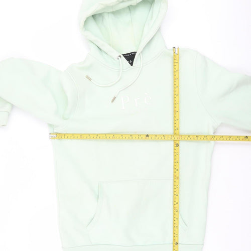 Prè London Men's Green Small Pullover Hoodie Fleece Cotton Blend
