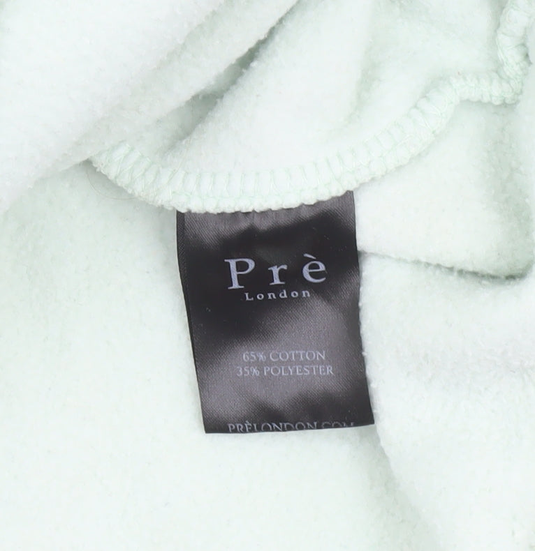 Prè London Men's Green Small Pullover Hoodie Fleece Cotton Blend