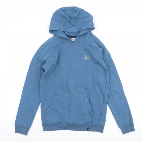 Original Penguin Boys Blue Pullover Hoodie 12-13 Years Cotton Blend
