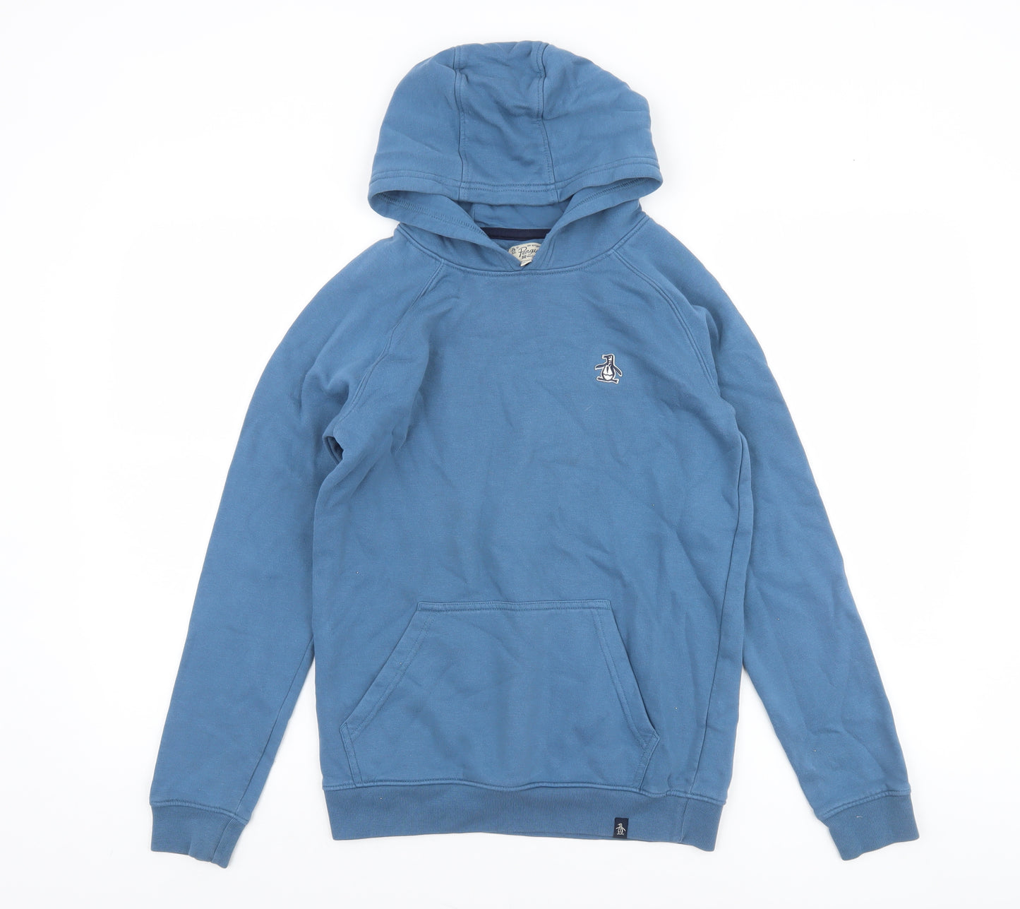 Original Penguin Boys Blue Pullover Hoodie 12-13 Years Cotton Blend