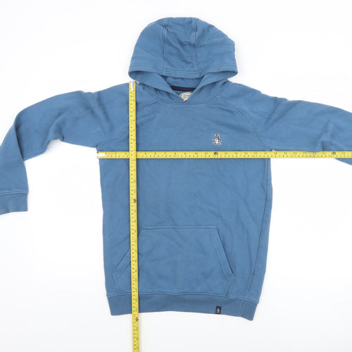 Original Penguin Boys Blue Pullover Hoodie 12-13 Years Cotton Blend