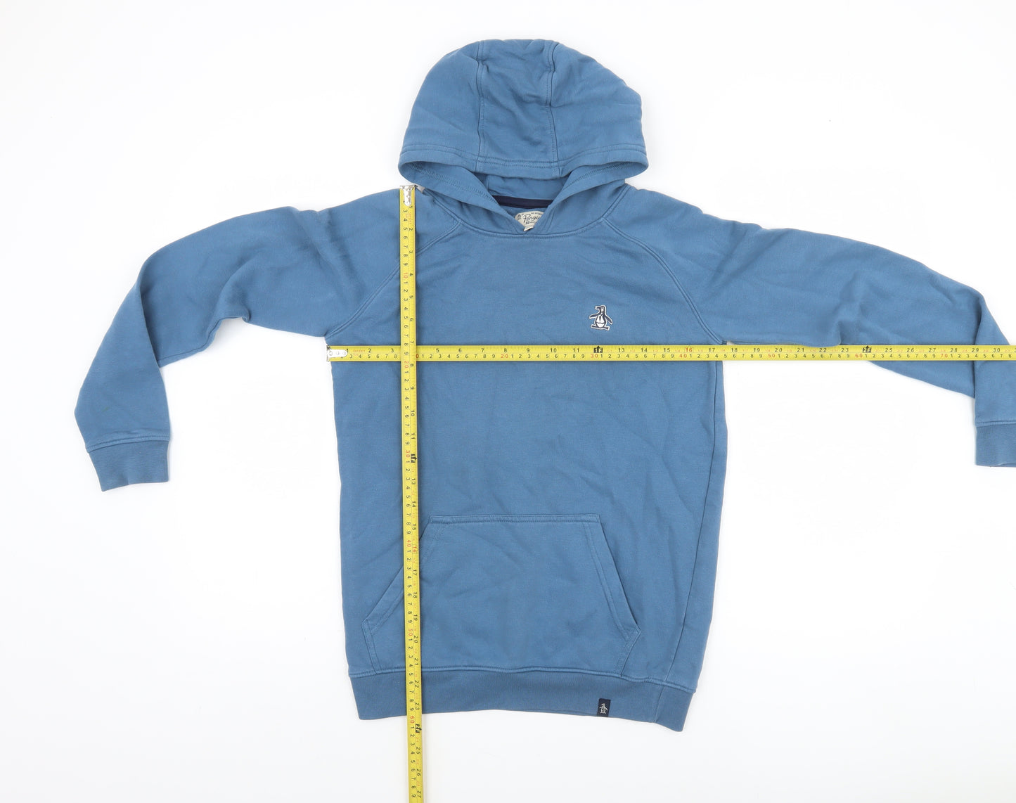 Original Penguin Boys Blue Pullover Hoodie 12-13 Years Cotton Blend