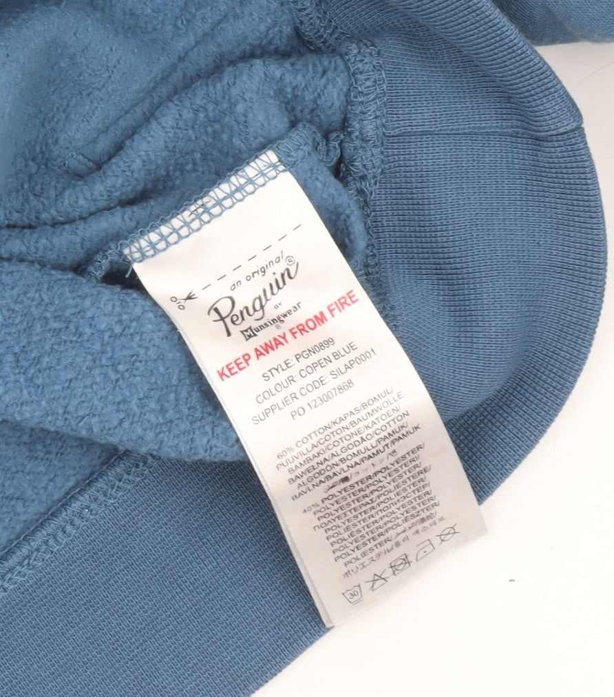 Original Penguin Boys Blue Pullover Hoodie 12-13 Years Cotton Blend