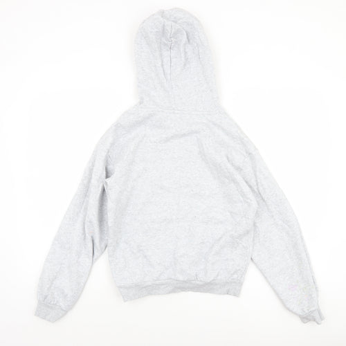 H&M Girls Grey Pullover Hoodie 11-12 Years Cotton Blend Fleece