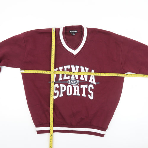 PrettyLittleThing Womens Burgundy Vienna Sports Sweatshirt Size S