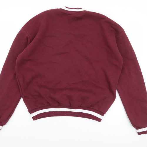 PrettyLittleThing Womens Burgundy Vienna Sports Sweatshirt Size S