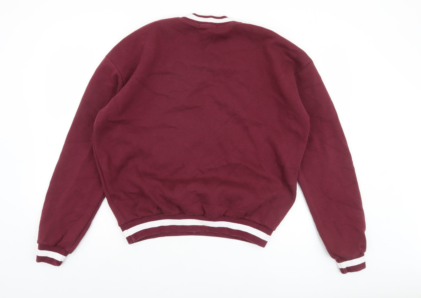 PrettyLittleThing Womens Burgundy Vienna Sports Sweatshirt Size S