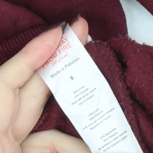 PrettyLittleThing Womens Burgundy Vienna Sports Sweatshirt Size S