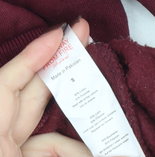 PrettyLittleThing Womens Burgundy Vienna Sports Sweatshirt Size S