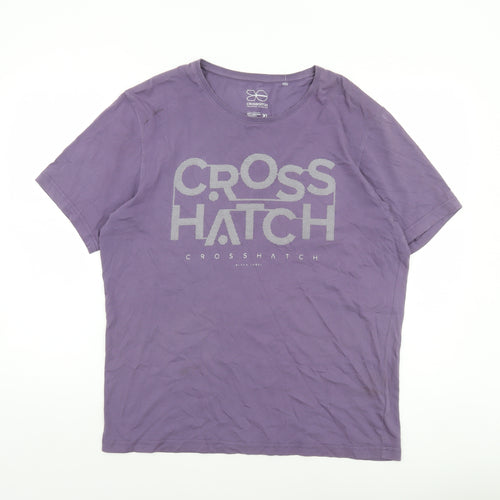 Crosshatch Men's Purple XL Graphic Logo Cotton T-Shirt