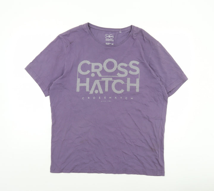Crosshatch Men's Purple XL Graphic Logo Cotton T-Shirt