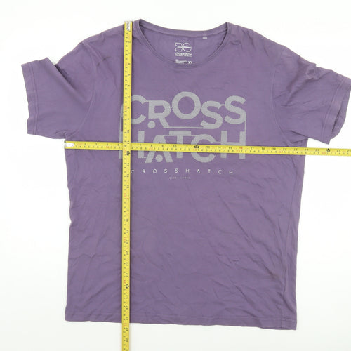 Crosshatch Men's Purple XL Graphic Logo Cotton T-Shirt