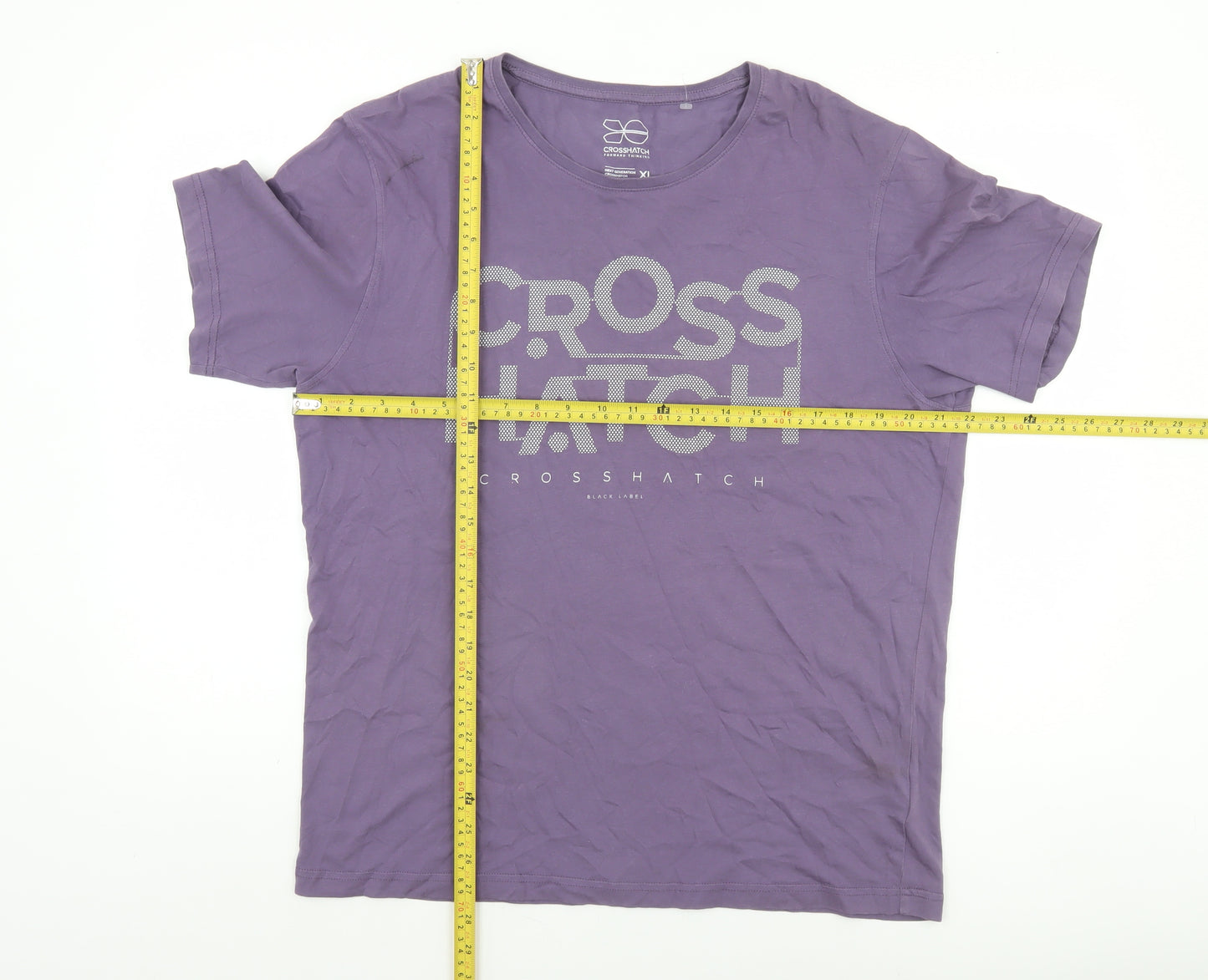 Crosshatch Men's Purple XL Graphic Logo Cotton T-Shirt
