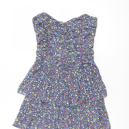 Abercrombie & Fitch Womens Multicoloured Floral Strapless Short Dress M