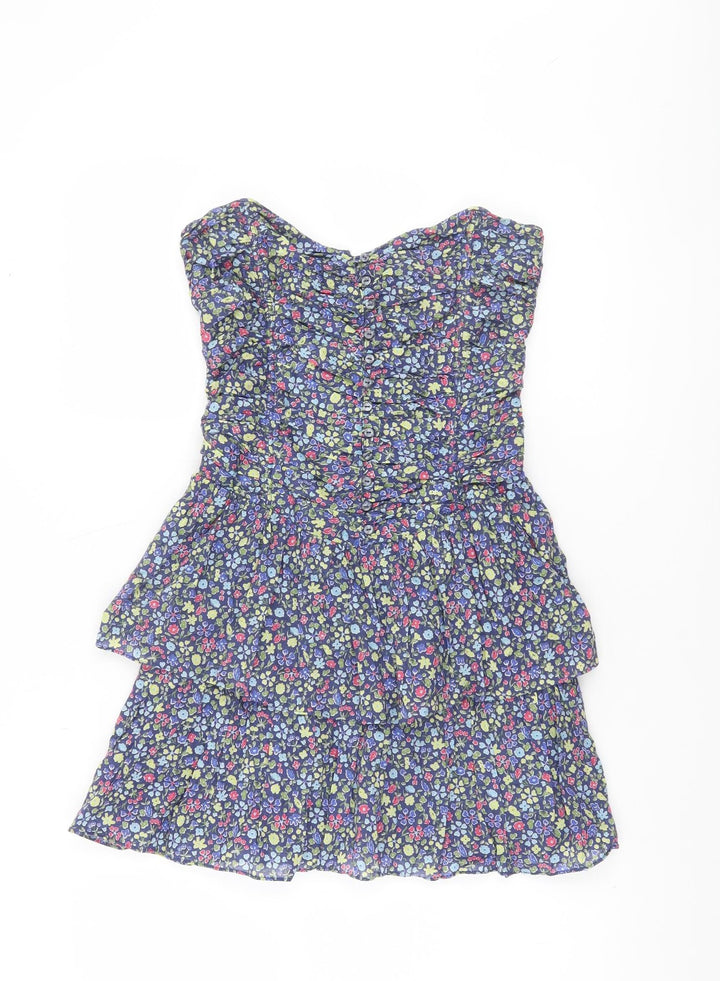 Abercrombie & Fitch Womens Multicoloured Floral Strapless Short Dress M