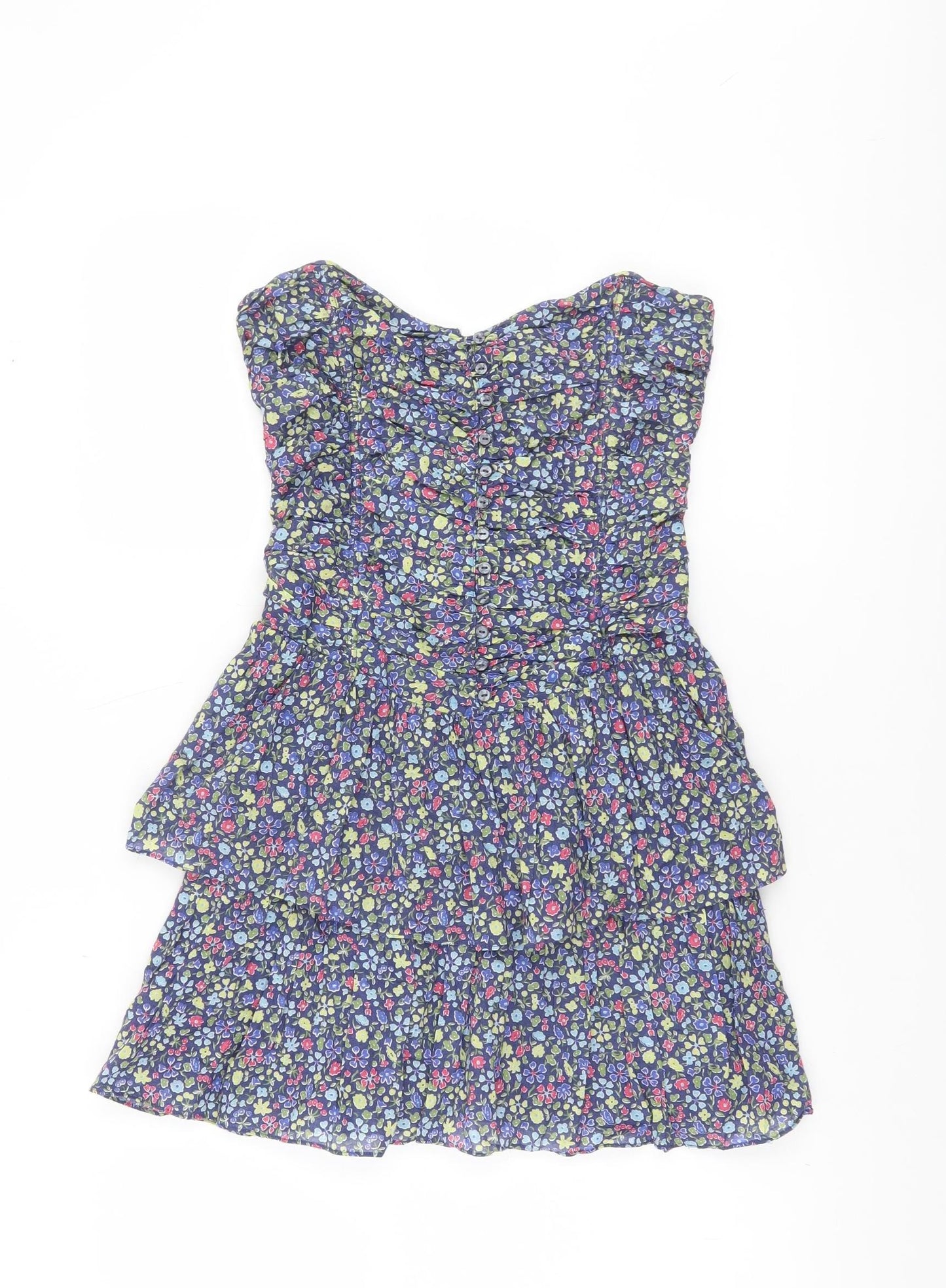 Abercrombie & Fitch Womens Multicoloured Floral Strapless Short Dress M