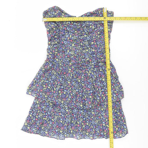 Abercrombie & Fitch Womens Multicoloured Floral Strapless Short Dress M