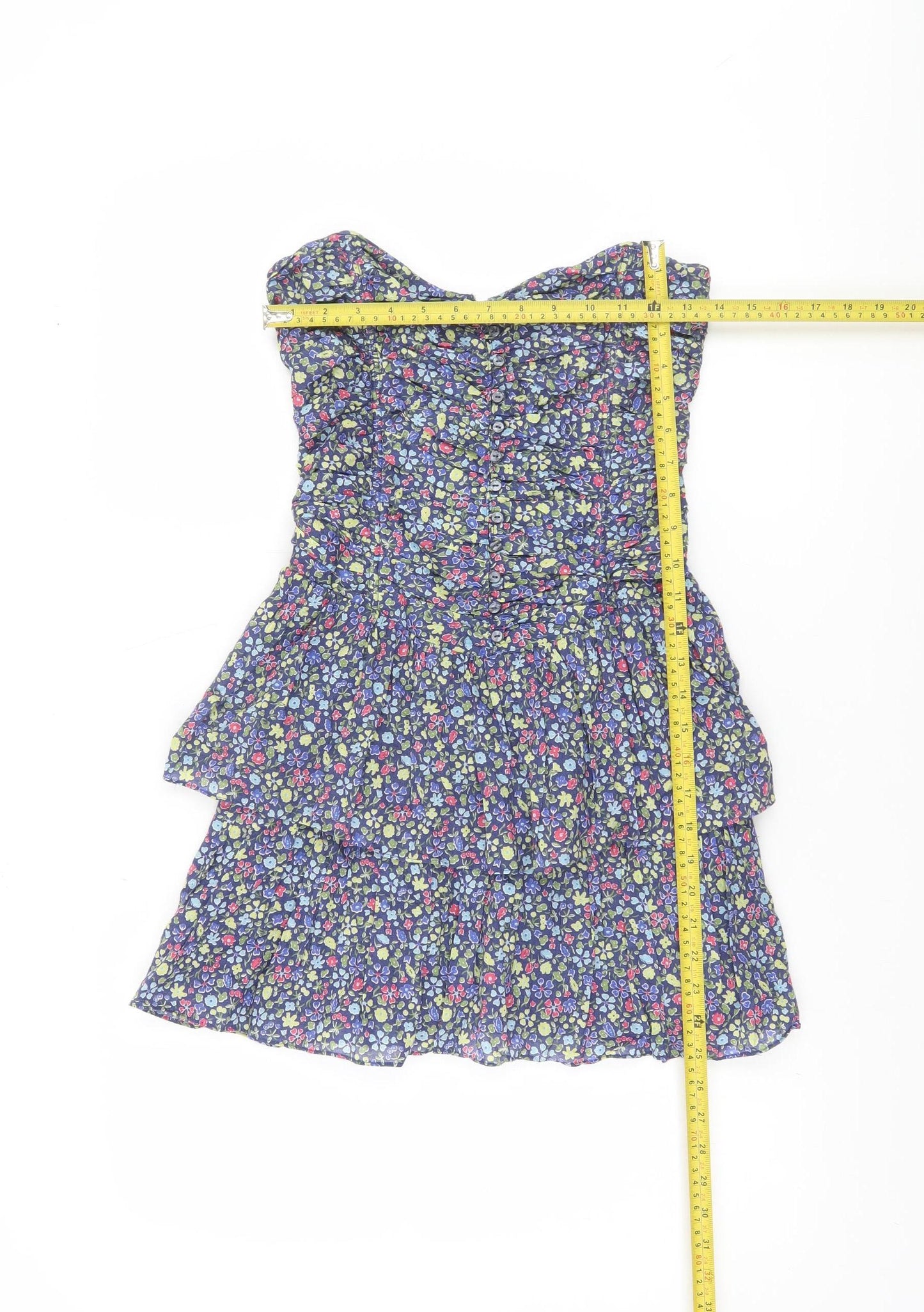 Abercrombie & Fitch Womens Multicoloured Floral Strapless Short Dress M