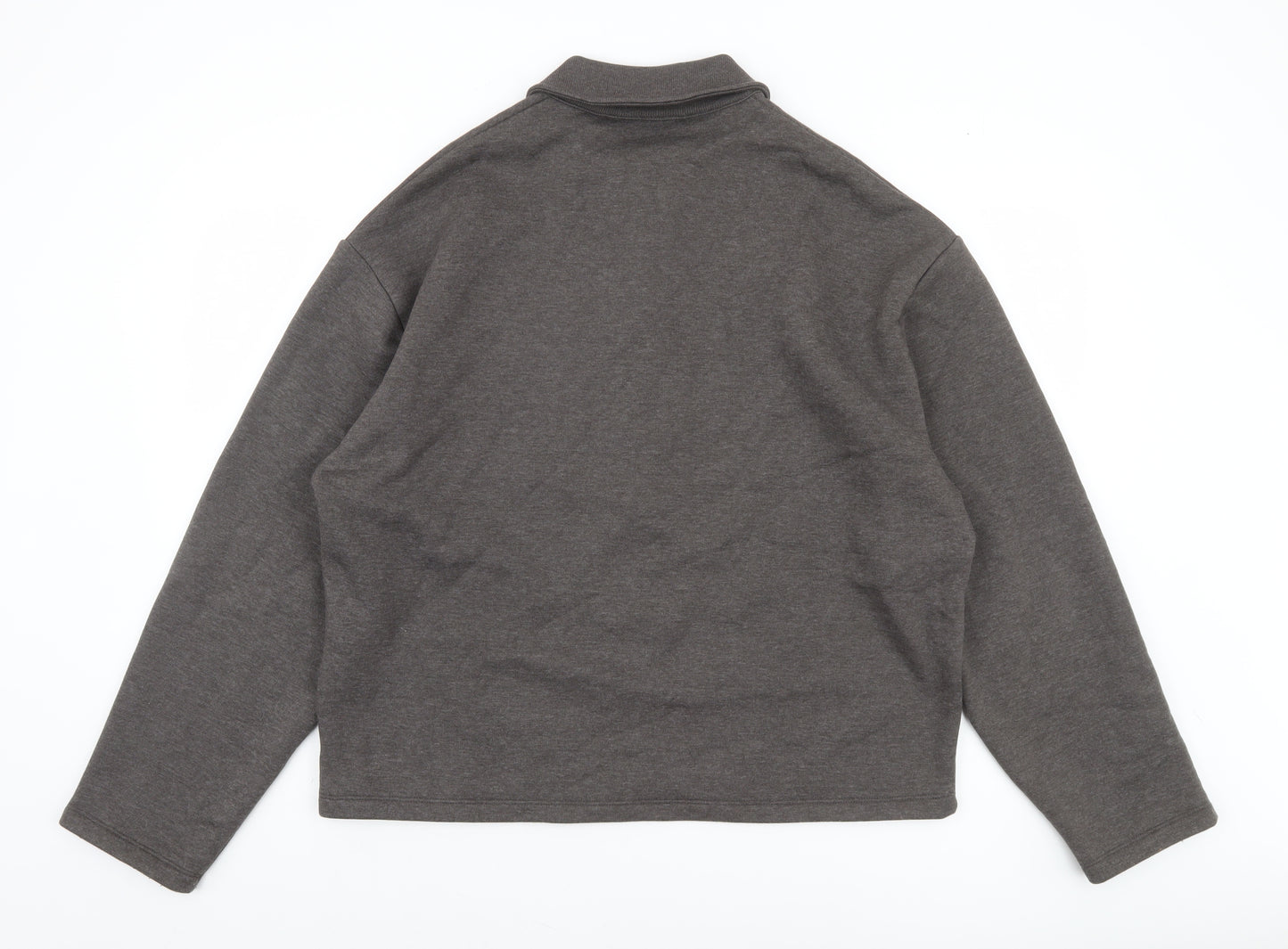 ASOS DESIGN Men's Brown Henley Fleece Sweatshirt XS Regular Fit