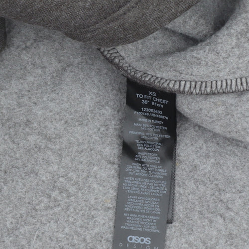 ASOS DESIGN Men's Brown Henley Fleece Sweatshirt XS Regular Fit