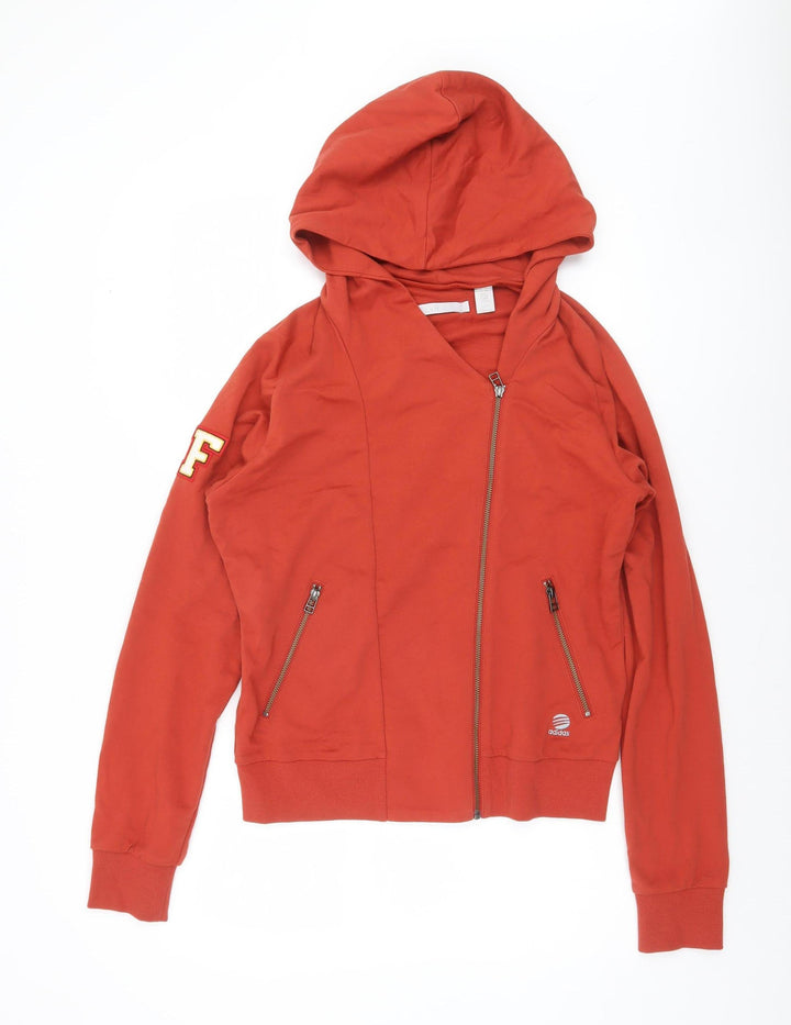 Adidas SLVR Women's Red Full Zip Hoodie Size L Cotton