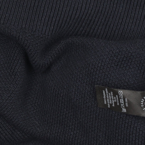 George Mens Navy Blue 2XL Cotton Pullover 1/4 Zip Sweatshirt