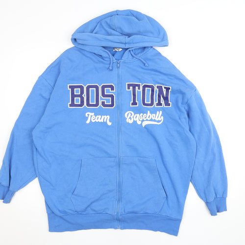C&A Clockhouse Men's Blue Full Zip Hoodie S Sports Baseball Graphic