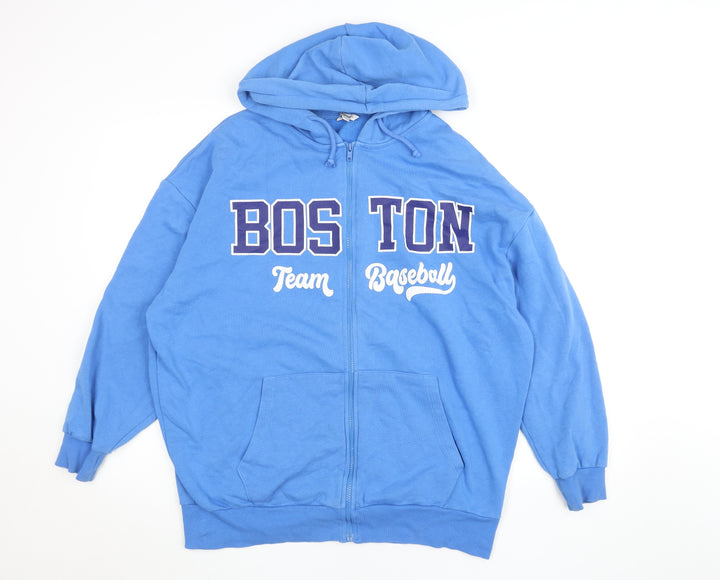 C&A Clockhouse Men's Blue Full Zip Hoodie S Sports Baseball Graphic