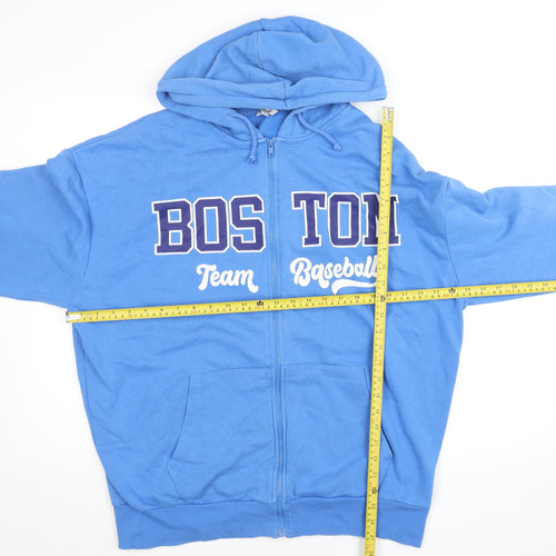 C&A Clockhouse Men's Blue Full Zip Hoodie S Sports Baseball Graphic
