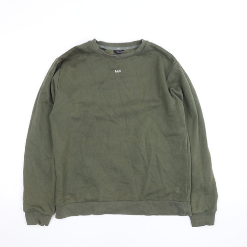 MP Men’s Green Crew Neck Fleece Pullover Sweatshirt Size M