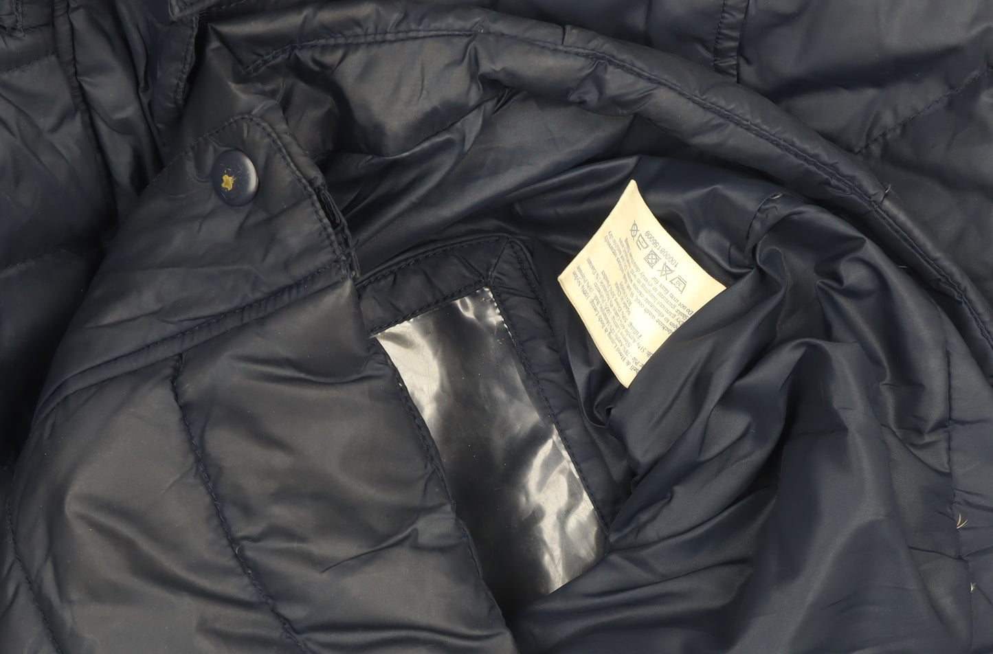 Jack Wills Girls Blue Hooded Puffer Jacket Coat UK 6 Faux Fur Trim Winter