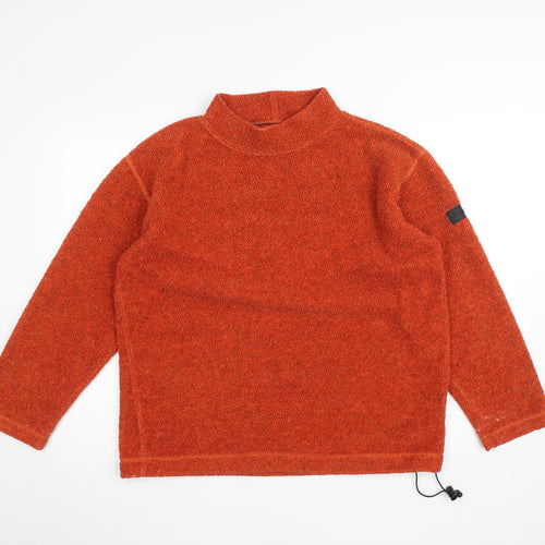 Jeep Women's Orange Mock Neck Pullover Jumper S/M Wool Blend Casual
