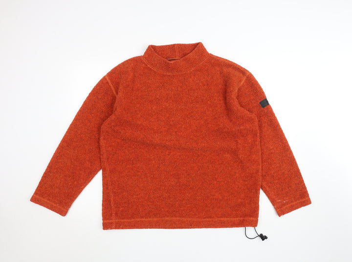 Jeep Women's Orange Mock Neck Pullover Jumper S/M Wool Blend Casual