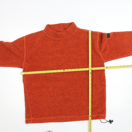 Jeep Women's Orange Mock Neck Pullover Jumper S/M Wool Blend Casual