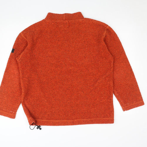 Jeep Women's Orange Mock Neck Pullover Jumper S/M Wool Blend Casual