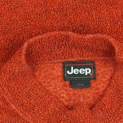 Jeep Women's Orange Mock Neck Pullover Jumper S/M Wool Blend Casual
